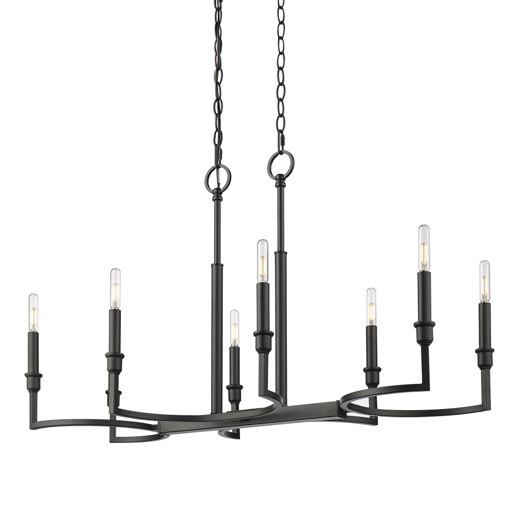Golden Lighting Ellyn 8-light Island Light in Matte Black